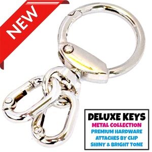 Deluxe Keys 2 Ring Clip Key Holder SILVER